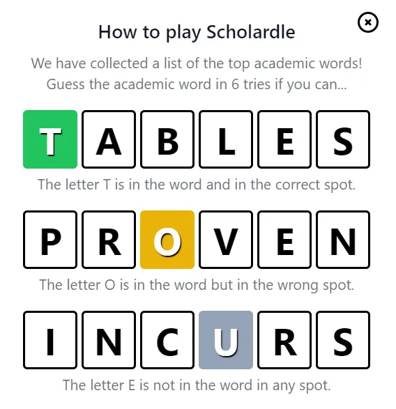 how to play Scholardle
