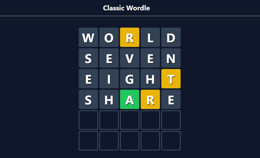 classic wordle - sectordle