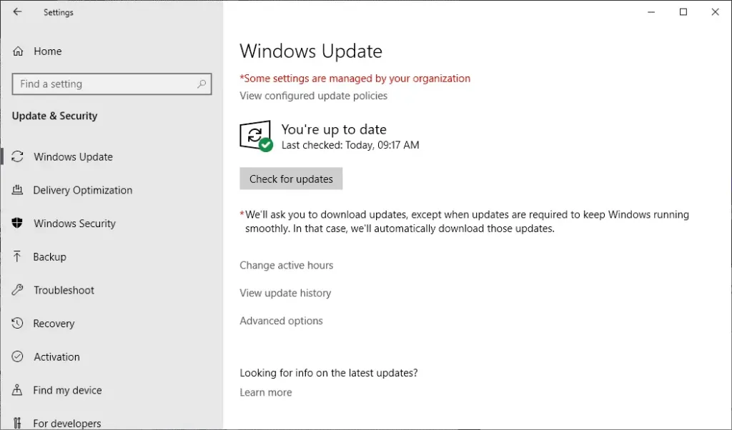 KB5017308 Windows 10 Check update