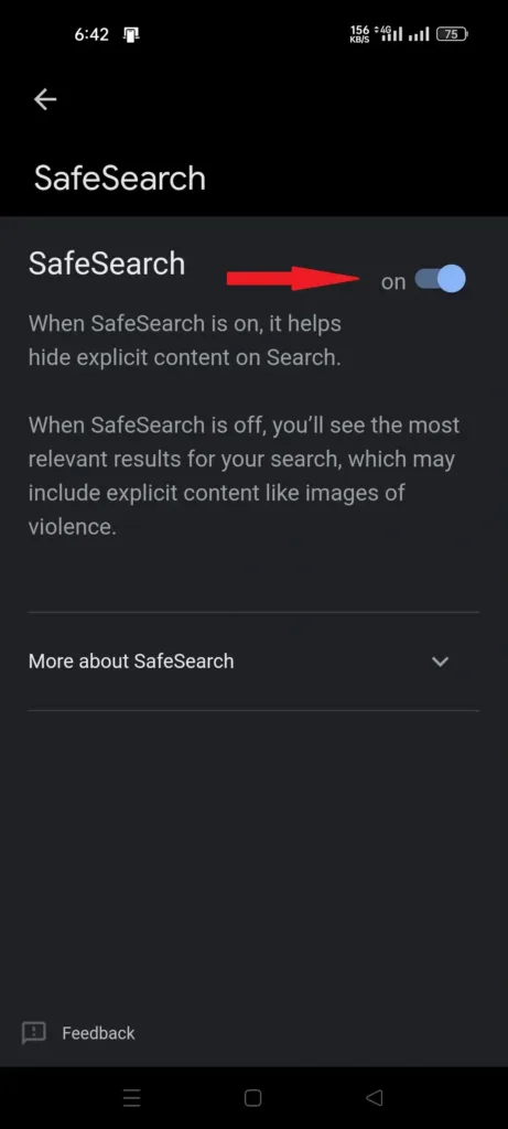how to turn off safesearch on android (Google App) 4