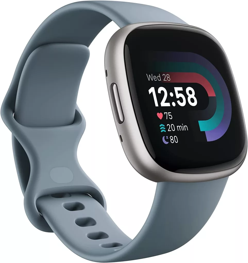 Fitbit Versa 4 - Waterfall Blue - Platinum Aluminum