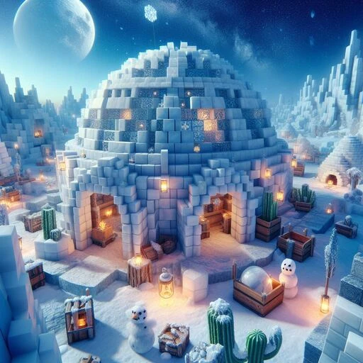Build Arctic Igloo Village in Minecraft