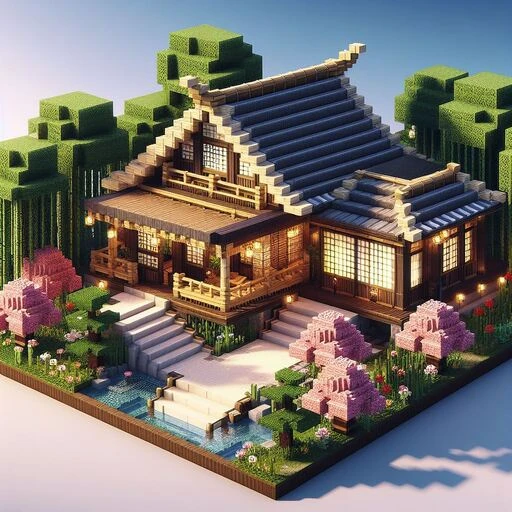 Traditional Japanese House idea in MInecraft