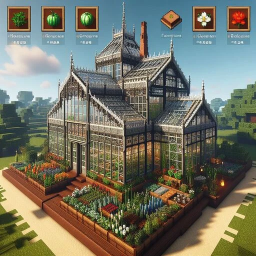 Building Victorian Greenhouse in MInecraft