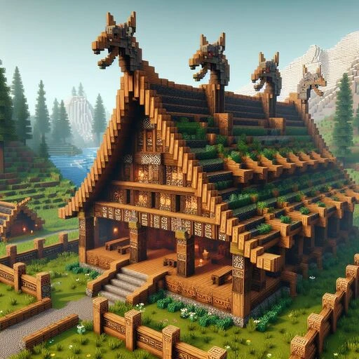Minecraft house idea of Viking Longhouse