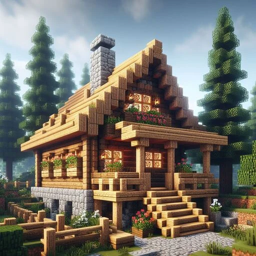 Minecraft house ideas - Cozy Woodland Cabin
