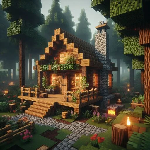 Cozy Woodland Cabin in Minecraft